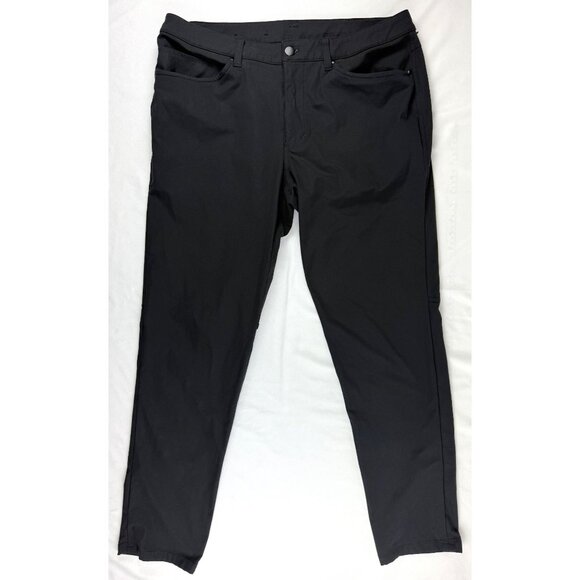 Lululemon Pants Men's Sz 34 Black Commission Slim Warpstreme Performance - Picture 1 of 8
